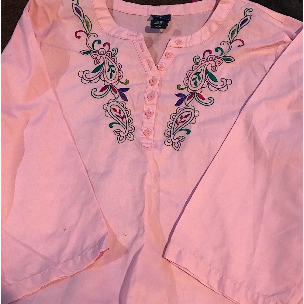 Floral Embroidery Blouse Shirt Mexican Women Shirt 👚